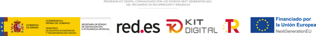 Logos de programa Kit Digital, Red.es y financiación de la Unión Europea Next Generation